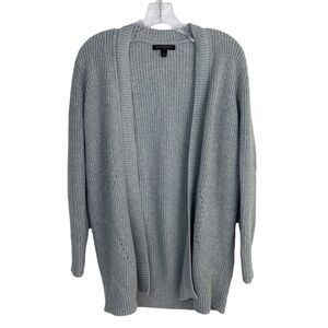 Banana Republic Cardigan Sz S Gray Open Front Oversized Silver Metallic Sparkles